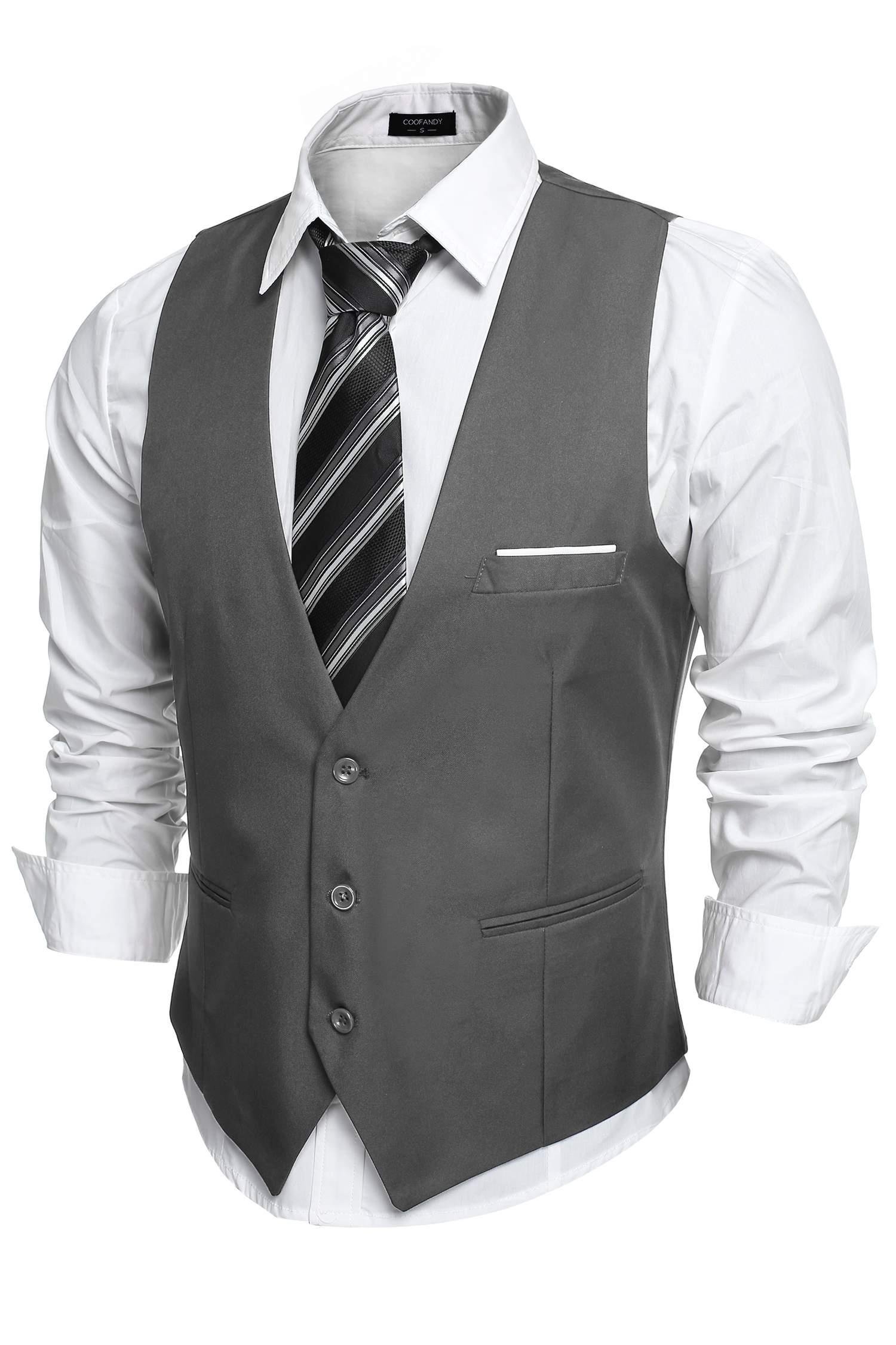 Jinidu Mens V Neck Slim Fit Business Suit Vest Button Desertcart