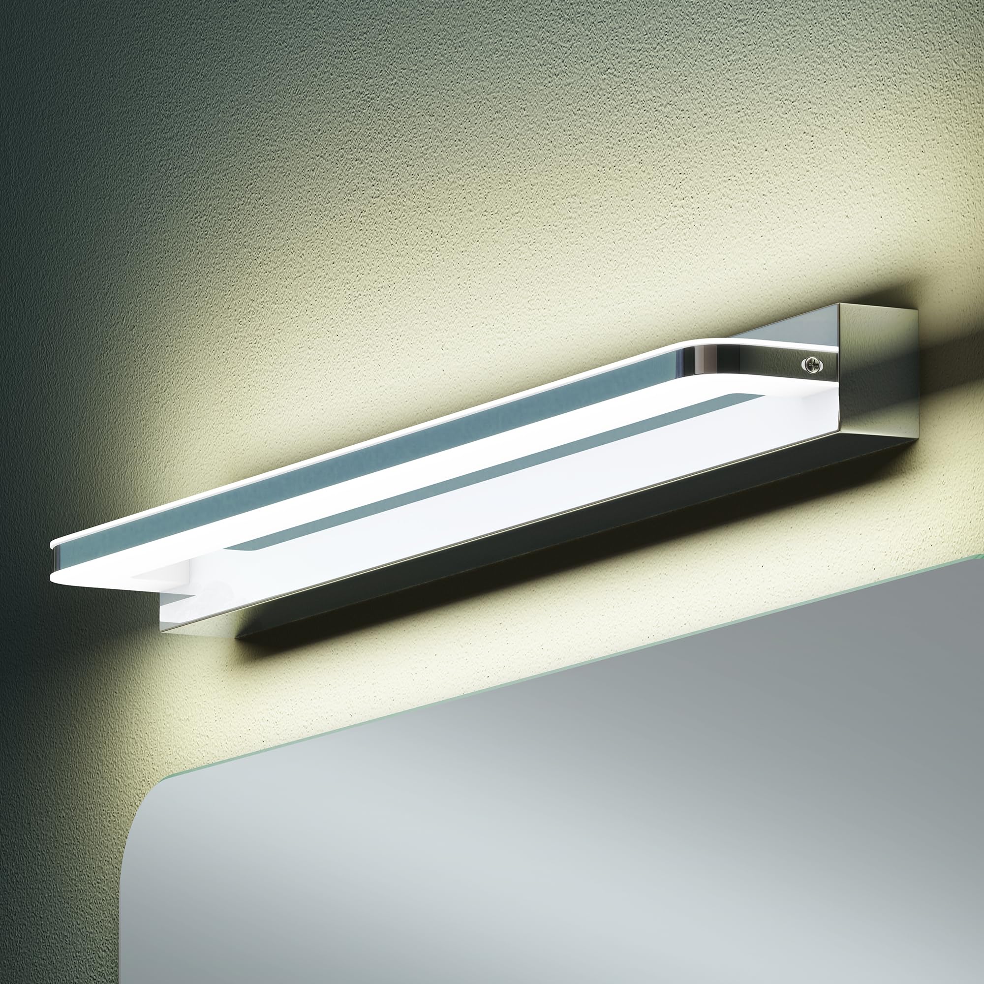 Mai & Mai Lampe Miroir LED 4000K pour Salle de Bain Murale Lumiere Intérieur 60cm Chrome Desgin SparkLuxe
