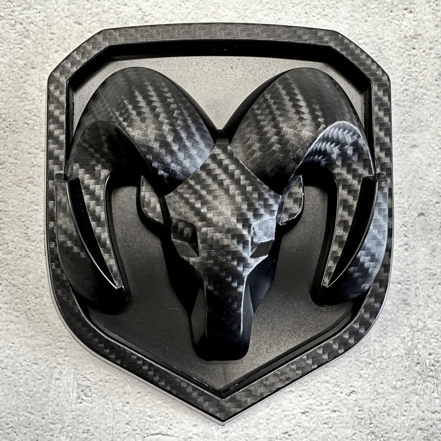 2013–2018 RAM 1500 2500 3500 Grille Emblem – Carbon Decal Finish, Truck Front Badge Replacement