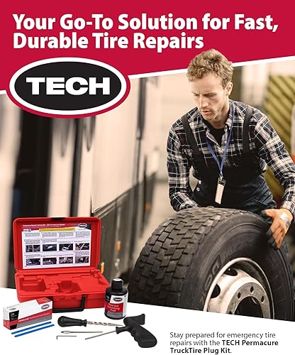 Miniatura 3 de TECH Permacure - Kit de tapones para neumáticos de camión, herramientas ideales y fijación de neumáticos planos para camiones, tractores y