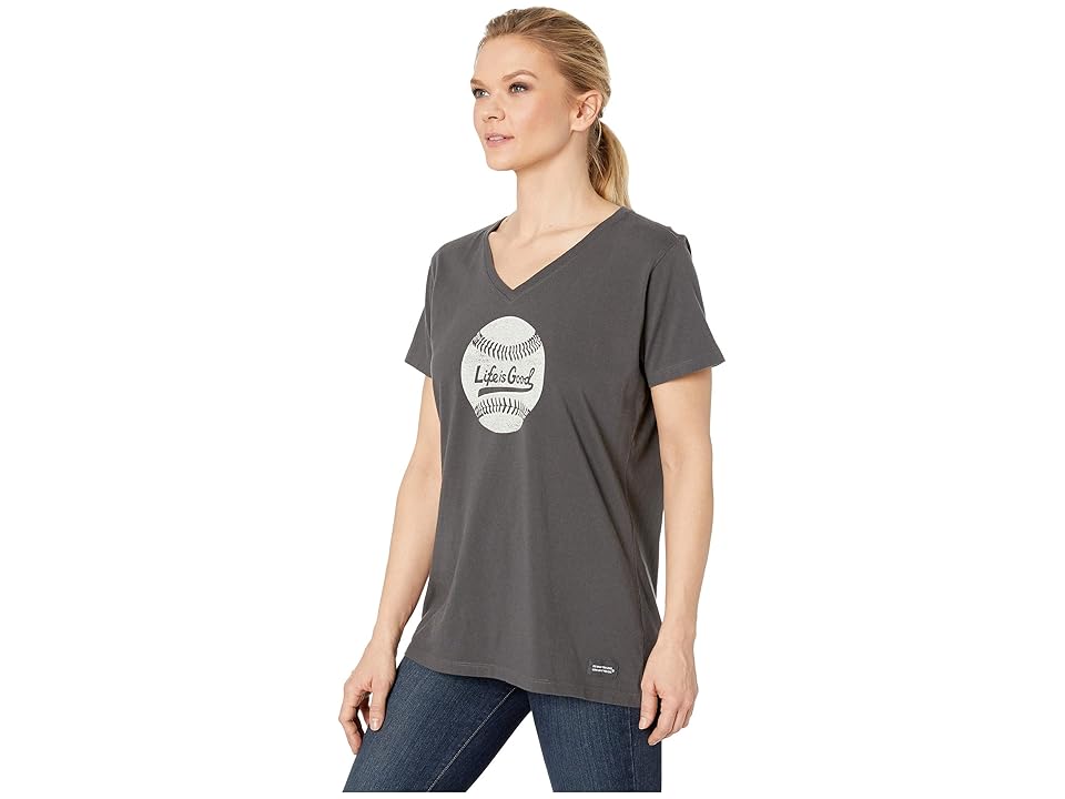 

Life is Good Ballyard Baseball Crushertm Vee (Night Black) Women's T Shirt