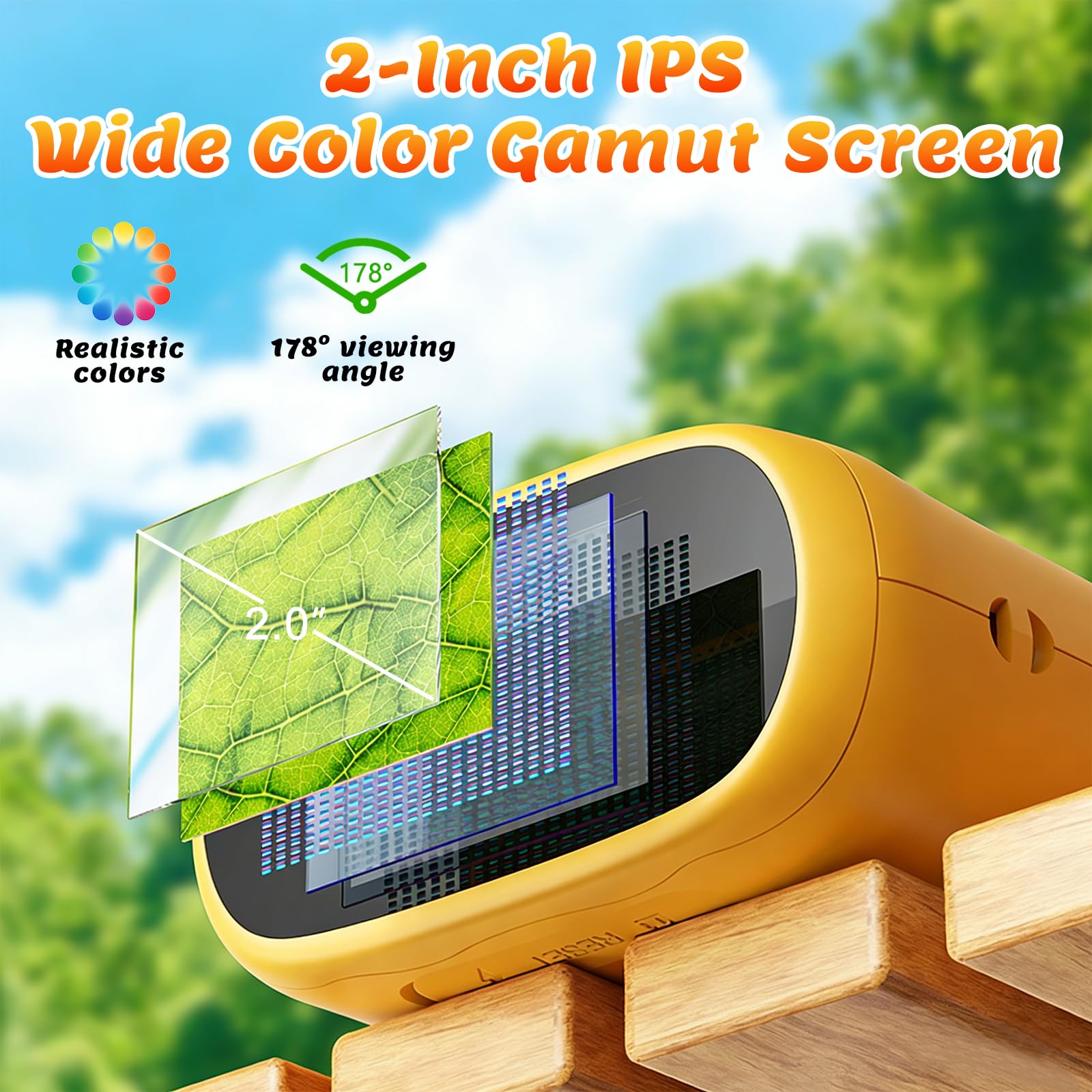 2 IN 1 Mikroskop und Taschenmikroskop für Kinder, 1000X Tragbares Digitales Mikroskop mit 2″ IPS Display & 8 LED, USB Taschenmikroskop mit 64G SD Karte, Geschenk für 3–12 Jährige