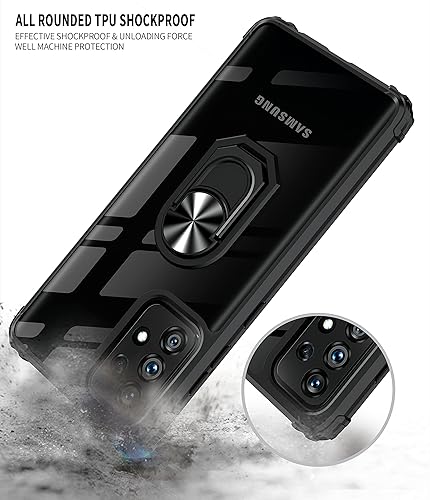 Miniatura 4 de Niopiee Funda para Samsung Galaxy A53 5G, delgada, transparente, a prueba de golpes, con soporte de cristal templado, protector de pantalla de