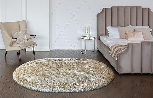 Miniatura 61 de Alfombra de lujo de piel de oveja sintética Alfombra esponjosa para dormitorio, sala de estar, habitación de los niños, alfombra suave y Marrón