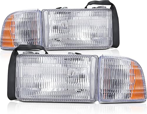 M-AUTO Conjunto de faros delanteros con lámparas de esquina compatible con Dodge Ram 1500 2500 3500 1994-2002 modelos no deportivos, lado del