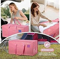 Vista 8 de Paquete de 6 bolsas de mudanza grandes extra resistentes con cremallera reforzada y asas anchas, contenedores de almacenamiento impermeables