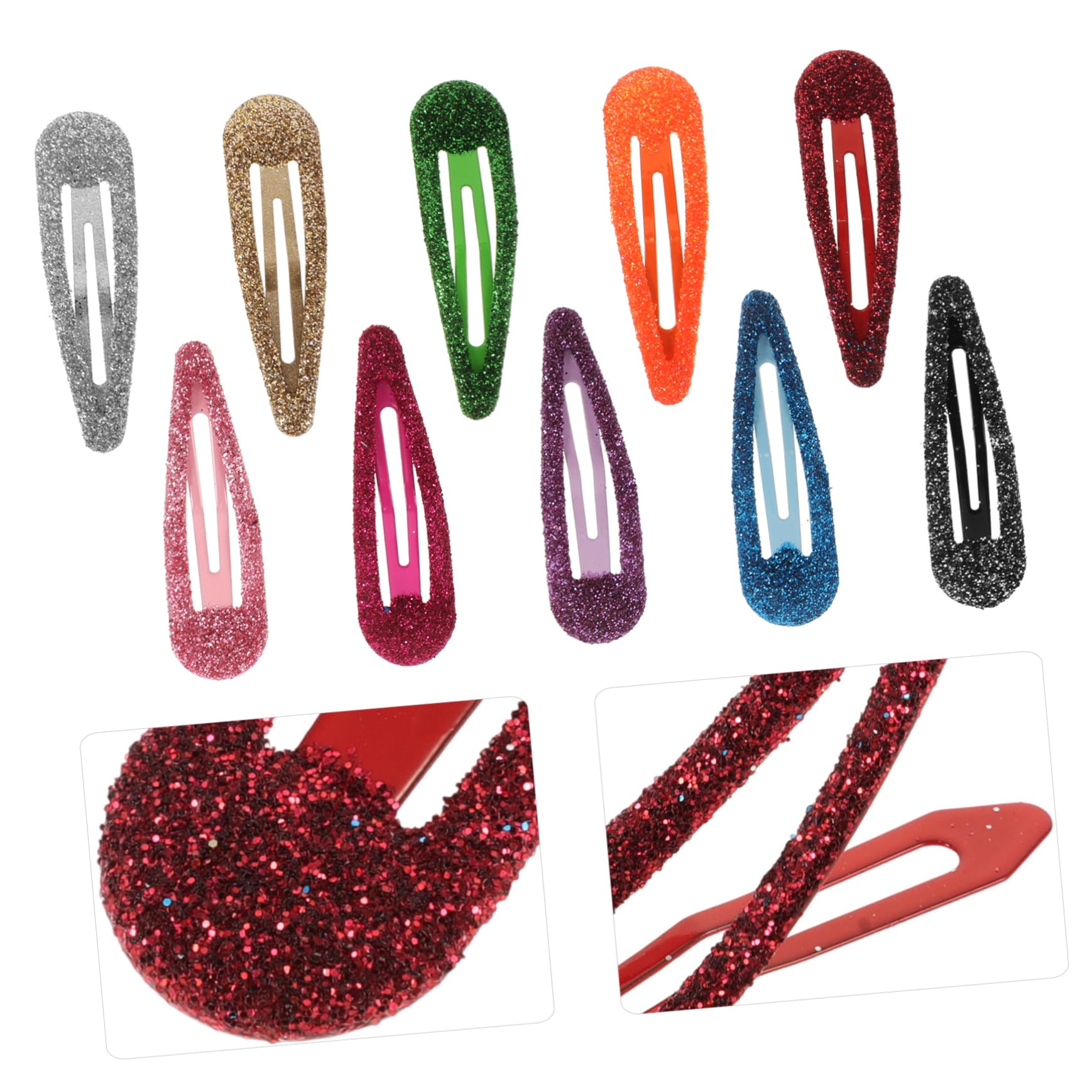 Barrettes à Cheveux à Pression Goutte, Métal Glitter, Lot 50 Pièces