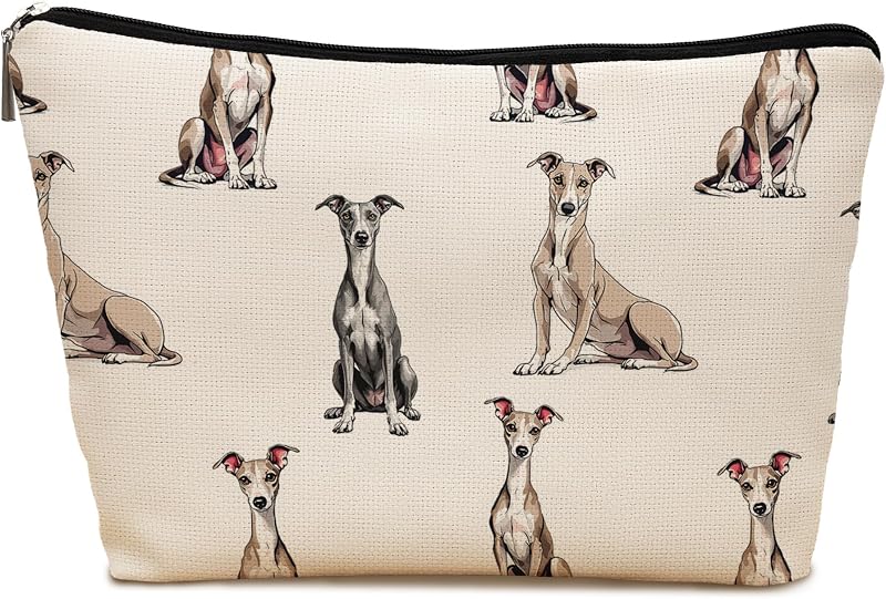 Necessaire de maquiagem LRyeisahh com estampa de greyhound e zíper, 1 unidade
