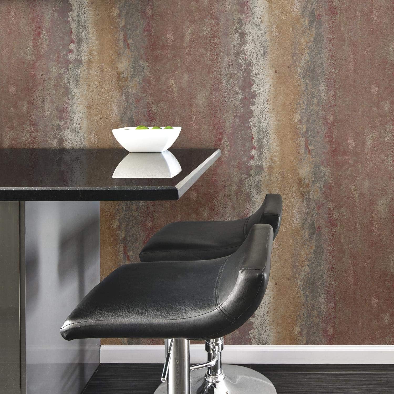 RoomMates RMK11378WP Red Oxidized Metal Peel and Stick Wallpaper