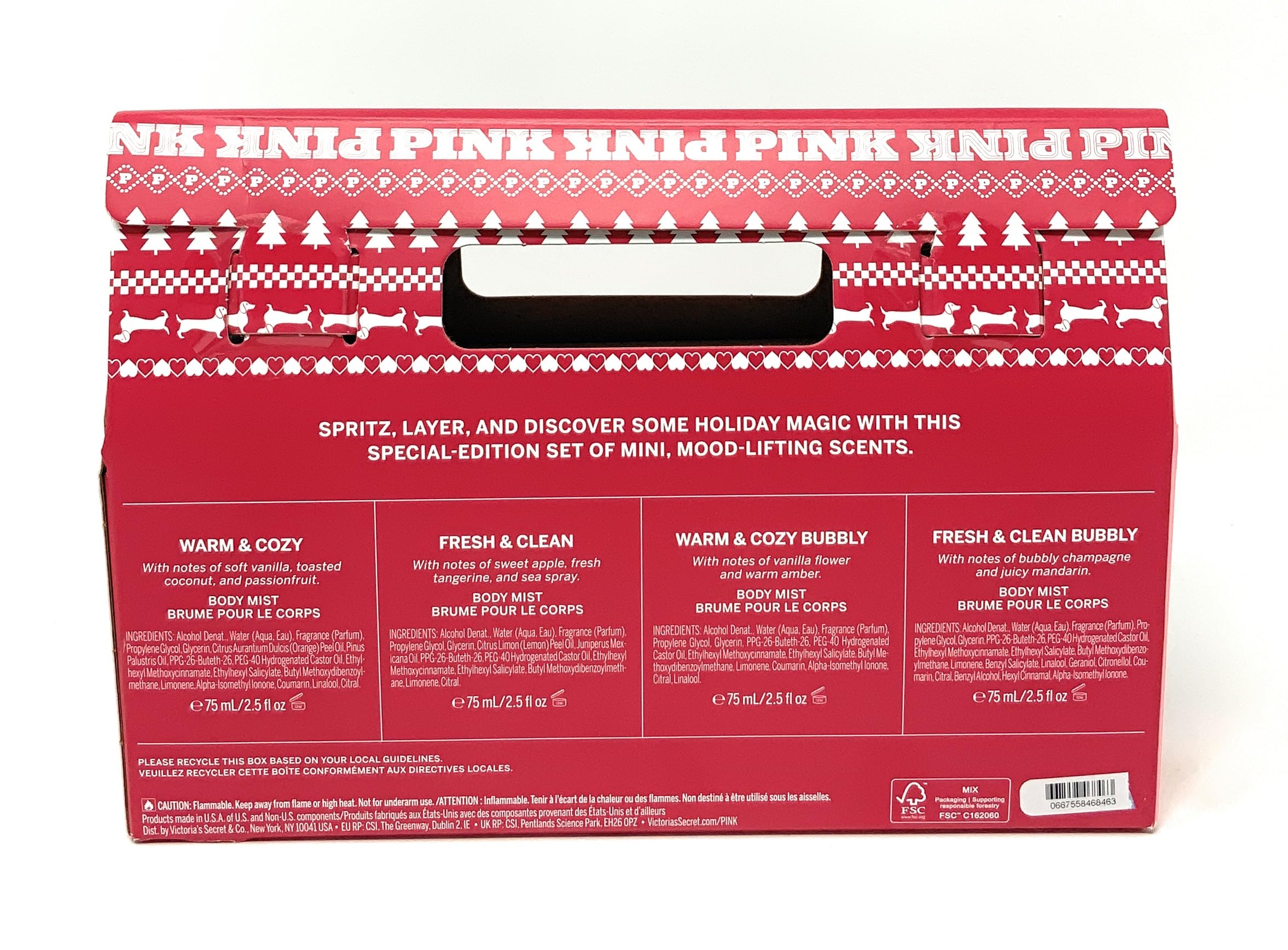 Amazon.com : Victoria's Secret PINK Merry Mini Mist 4pc Gift Set