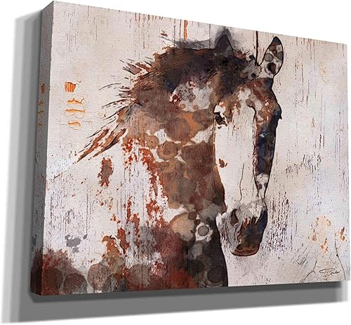 Miniatura 2 de Epic Graffiti Irena Orlov - Lienzo decorativo para pared, diseño de "Brown 2 Gorgeous Horse", 34 x 26 pulgadas