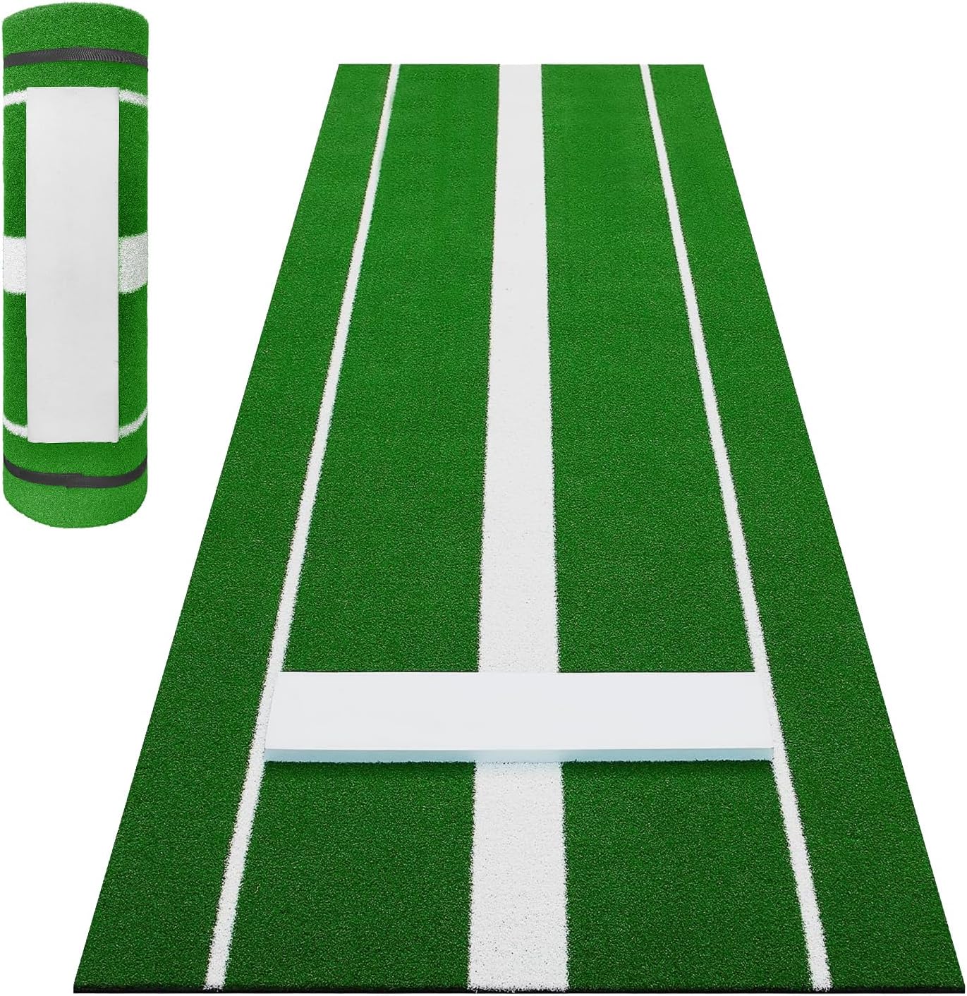 Garvee 10 x 3 ft Softball Pitching Mat,Softball Practice Mat with Rubber Base and Denser Anti-Fade Turf,Softball Pitching Mound for Outdoor and Indoor Use