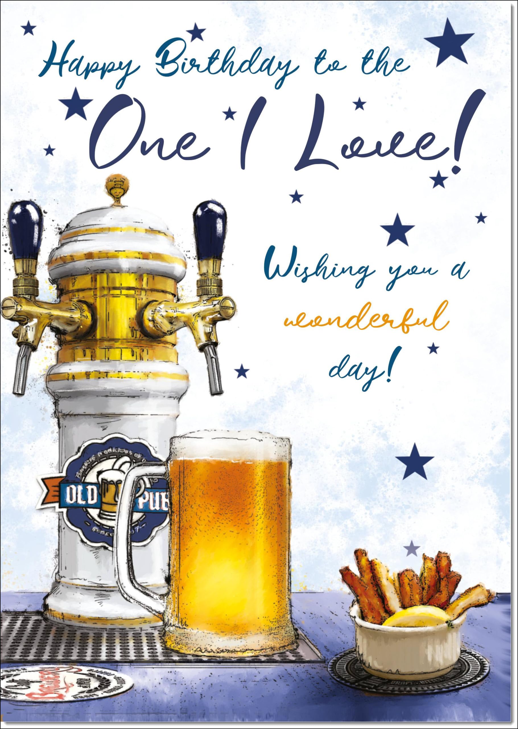 doodlecards One I Love Male Birthday Card Beer Tap and Pint Large A4 Size with Plain Envelope — image 1