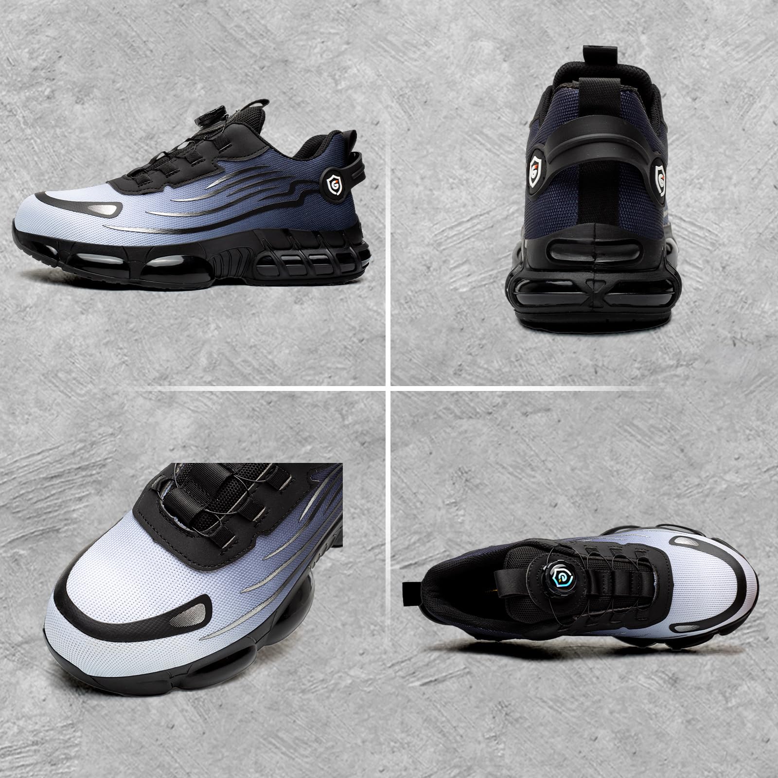 Gugifcto Scarpe Antinfortunistiche Uomo Donna Moda Sneakers Antiscivolo Leggere Traspiranti Rilascio Comode Rapido Scarpe Sicurezza con Punta in Acciaio 36-48 EU