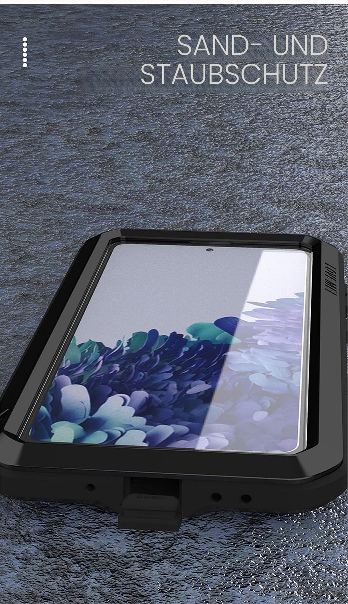LOVE MEI Schutzhülle für Samsung Galaxy S20 FE 5G, Aluminium + Hartglas, wasserdicht, stoßfest, militärisch, robust, für Samsung Galaxy S20 FE 5G (schwarz)