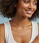 3 Pcs Gold Layered Necklaces for Women, Dainty 14K Gold Plated Choker Paperclip Chain Necklace, Stackable Women's Pendant Necklaces Jewelry Set