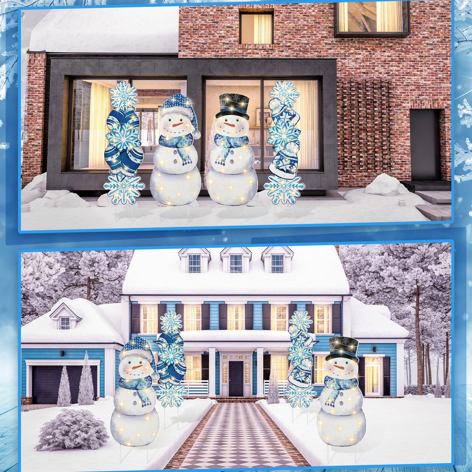 Bencailor Lot de 4 panneaux de décoration d'extérieur avec piquet - Décoration de cour avec lumière LED - Récolte d'automne - Citrouilles - Décoration de pelouse pour la maison, la pelouse, la cour -