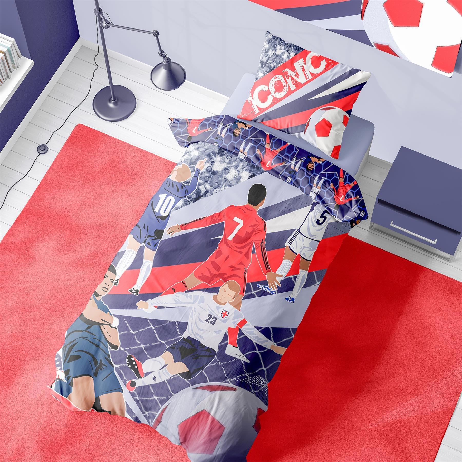 Its Coming Home Iconic Football Legends Single Quilt Cover Bedding Set