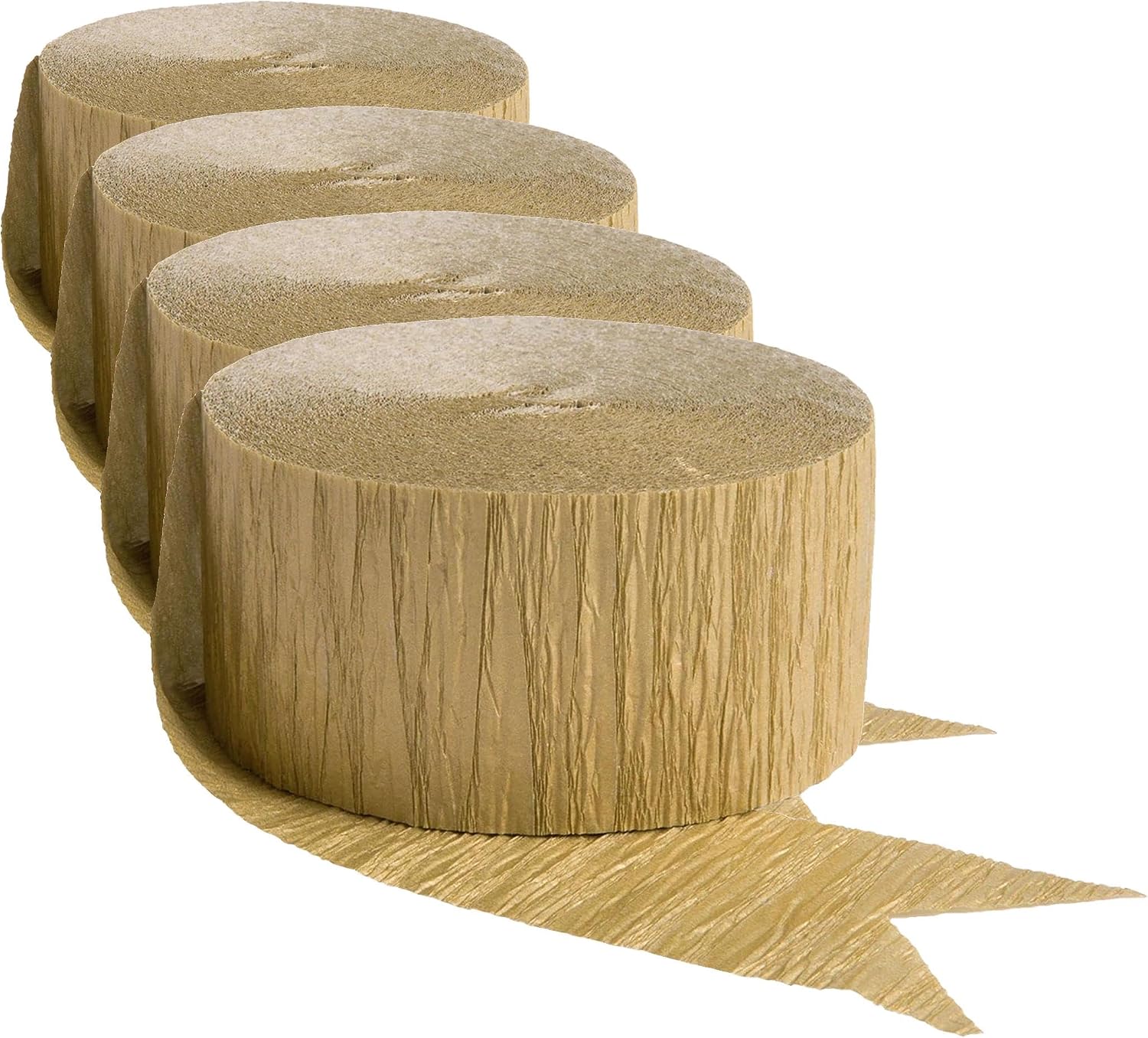 Gold Shrink Wrapped Crepe Paper Roll - 81' (1 Count) - Great for Stunning DIY Crafts, Party Decor, and More
