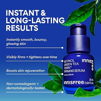 innisfree Green Tea PDRN Serum | Korean Skincare with Retinol & Hyaluronic Acid for Hydrating, AntiAging Care and Wrinkles | Suitable for AcneProne & Sensitive Skin | Available in Jumbo & Gift Set