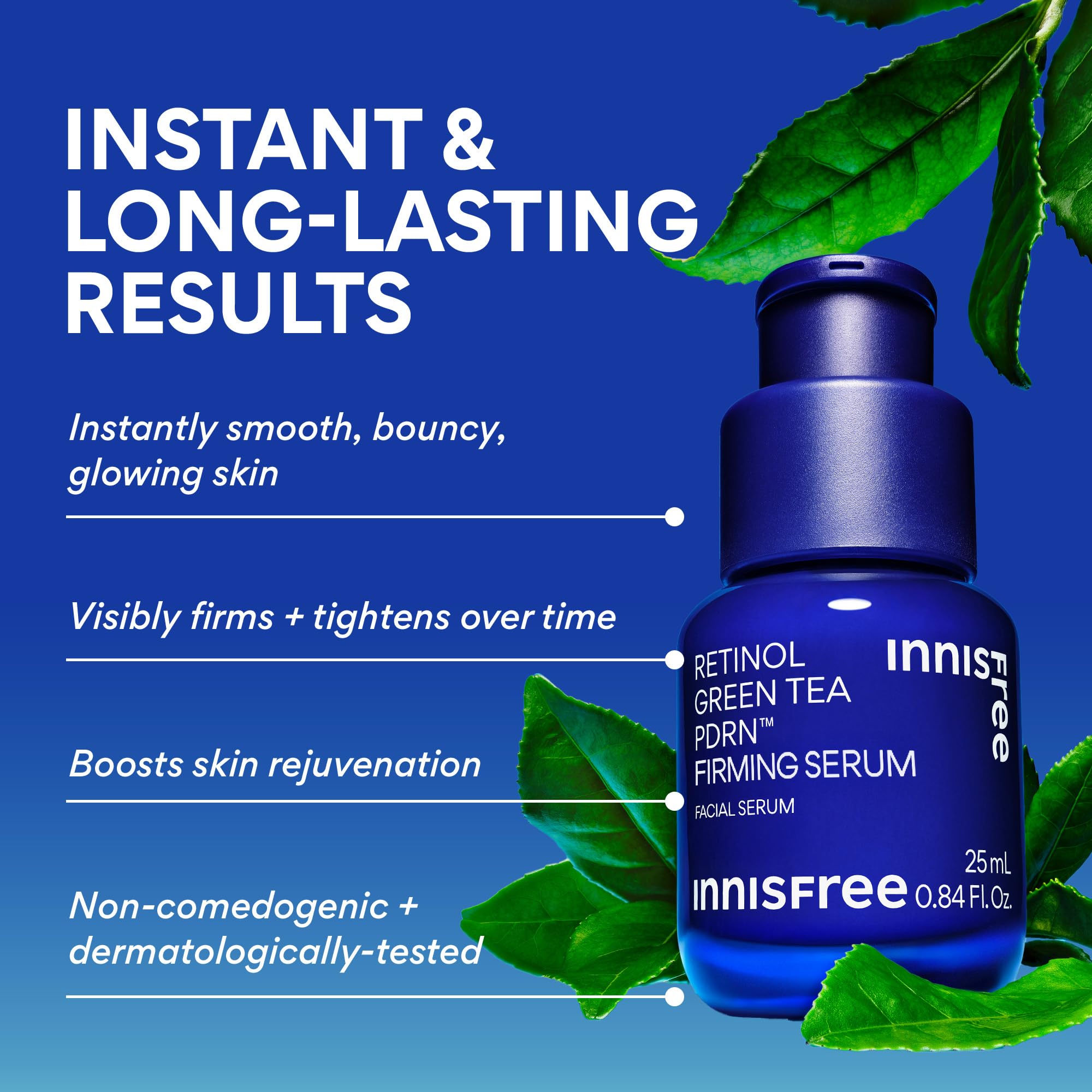innisfree Green Tea Retinol PDRN Firming Serum - Vegan Korean Skincare for Fine Lines and Smoothing Skin Texture, Available in Gift Set