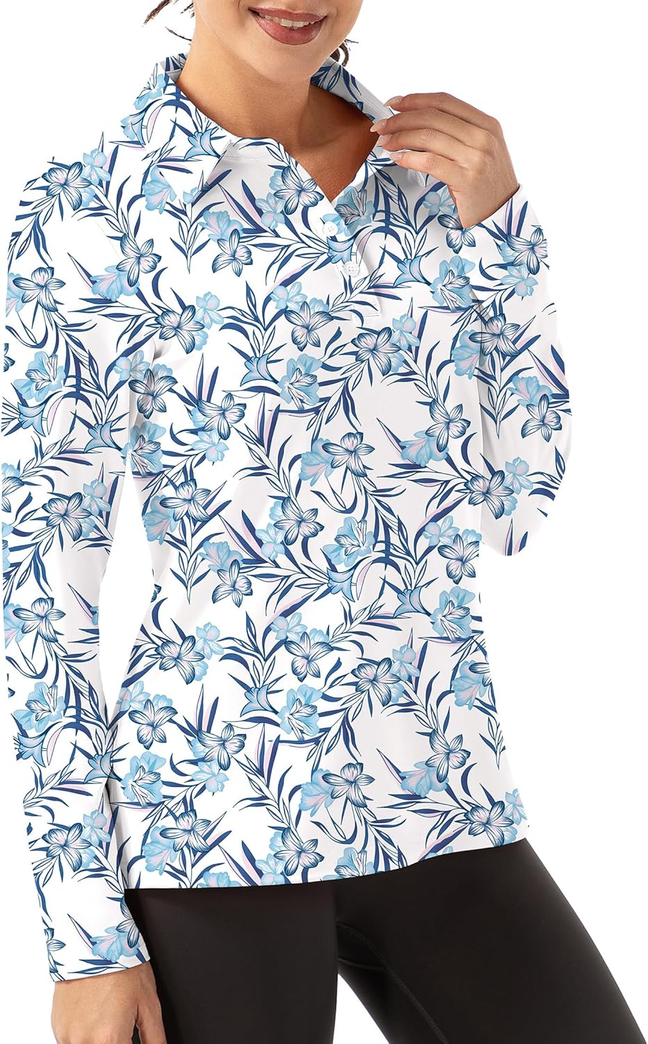 Women Long Sleeve Polo Shirt Golf Sport Top Athletic Sportswear Tennis Activewear