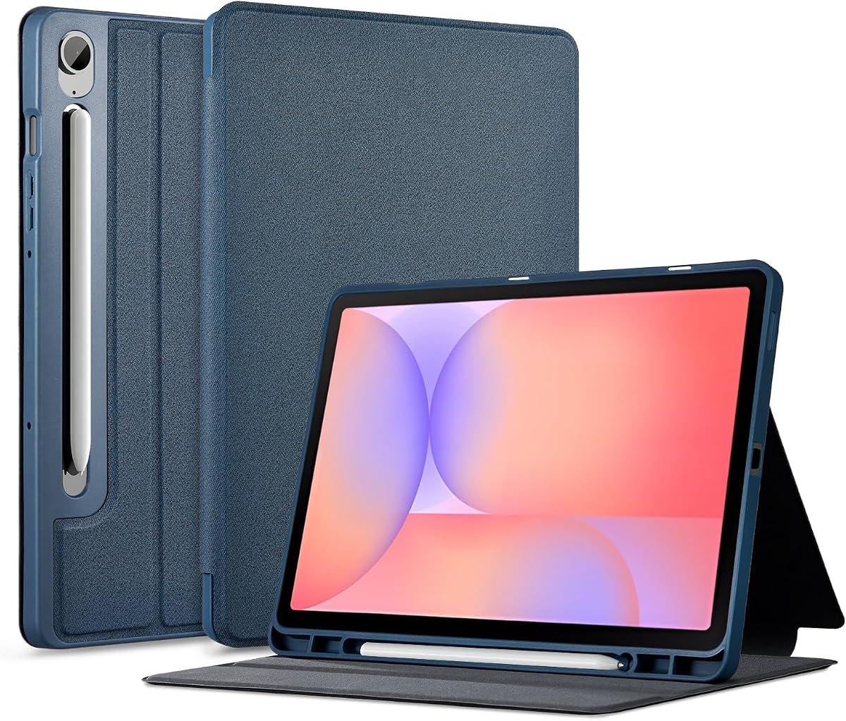 CoBak Case for Samsung Galaxy Tab S10 Lite / S10 FE / S9 FE 10.9", Blue | Protective Smart Auto Wake/Sleep Cover with Anti-Slip Multi-Angle Stand and S Pen Holder