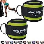 AOHO MOOON (Pair) Comfortable Adjustable Ankle Straps for Cable Machines Women, Gym Workout Leg Strap, Ankle Cuffs for Glute Workouts, Foot Straps for Kickback (Pair, Green)