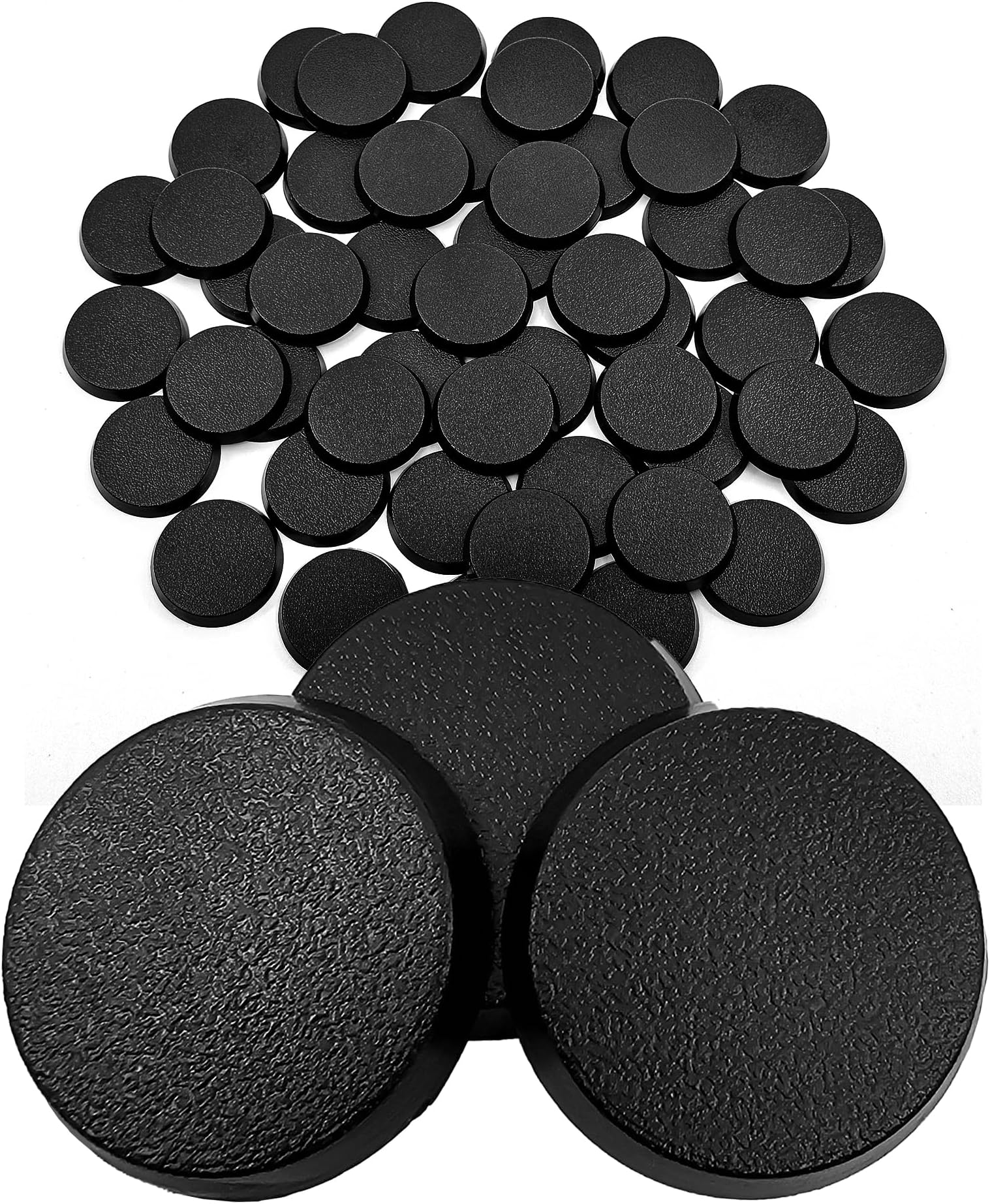 Hobby Heaven 25mm Round Plastic Warhammer Bases (50 Pcs) - Black Miniature Bases for Wargaming Miniatures Figures - Model Painting Plastic Figures Wargame Miniatures - Durable Tabletop Games Bases