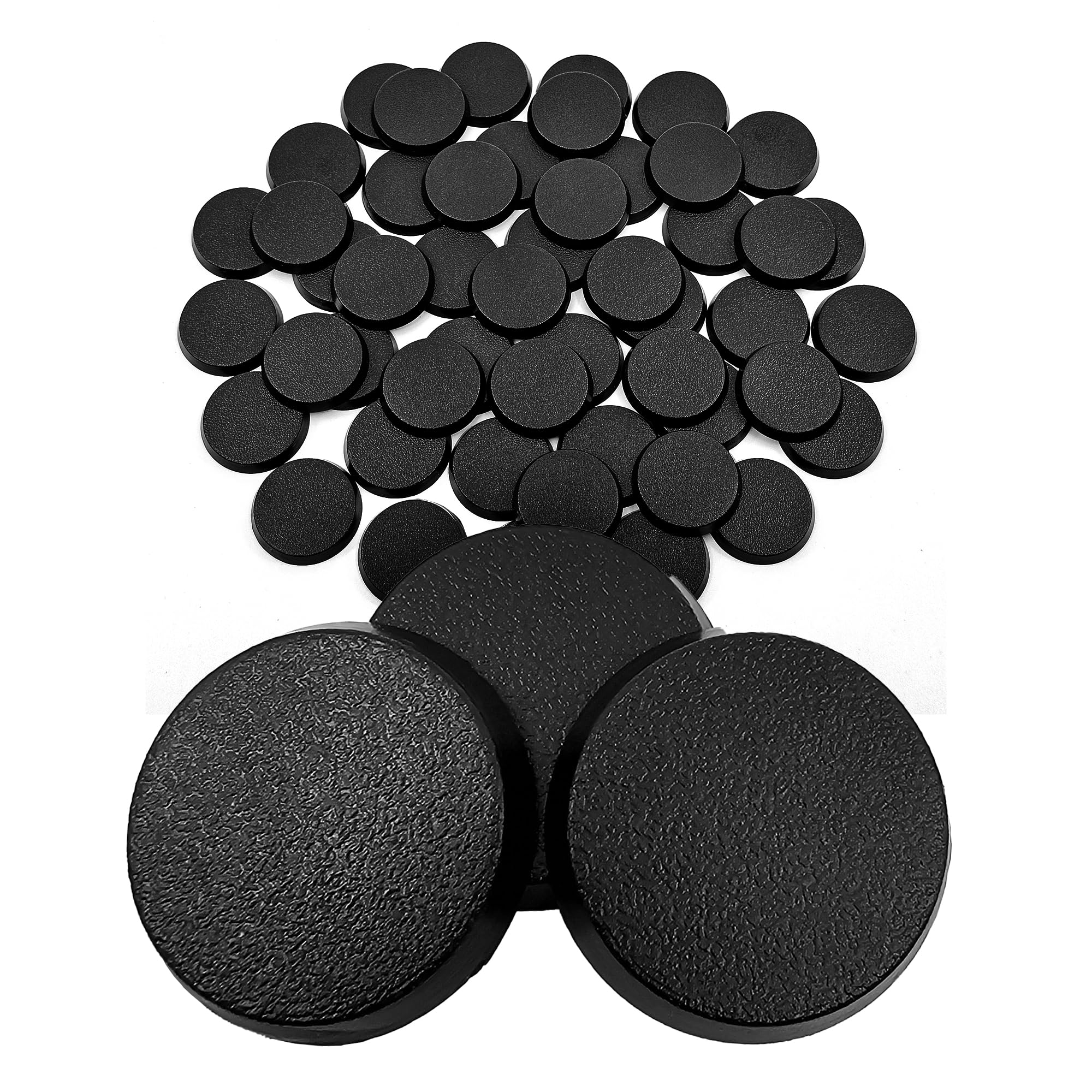 Hobby Heaven 25mm Round Plastic Warhammer Bases (50 Pcs) - Black Miniature Bases for Wargaming Miniatures Figures - Model Painting Plastic Figures Wargame Miniatures - Durable Tabletop Games Bases