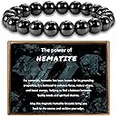 PEALICIOUS PEALICIOUS Hematite Bracelet for Men, 10MM Magnetic Bracelet with Natural Hematite Beads as Father Day Gifts, Black Magnet Jewelry with Energy Stone for Balance Power Inspirational Gift