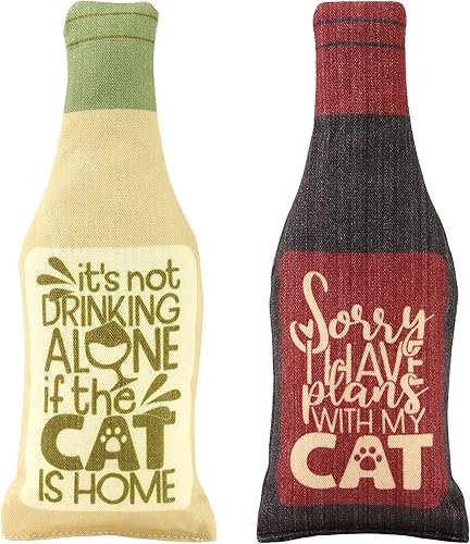 Miniatura 4 de Botella de vino de hierba gatera juguetes para gatos y gatitos Botella de vino de felpa  Divertido juguete para gatos Moscato y CATbernet  Juguete