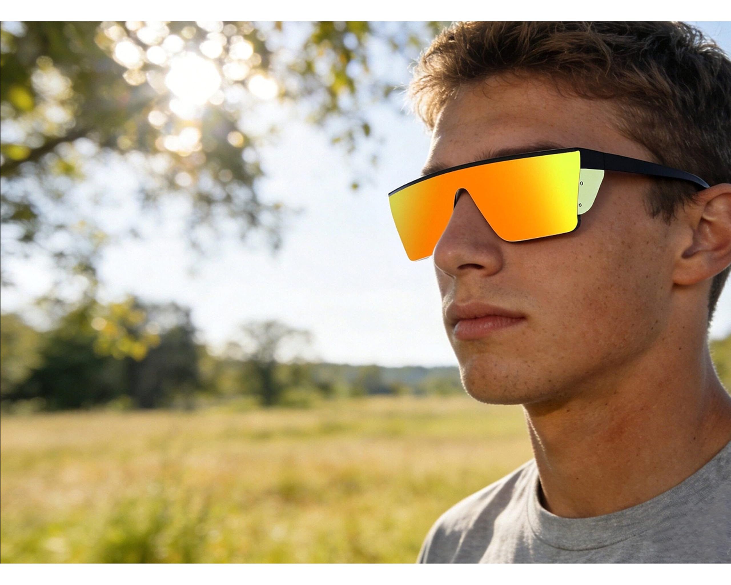 Z87 Sicherheits-Sonnenbrille, flache Oberseite, klassisch, quadratisch, UV-400-Schutz, für Herren