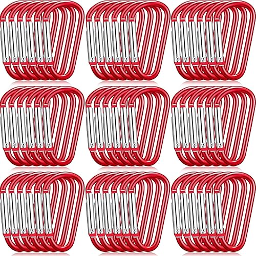 Shimeyao 180 piezas de 1.8 pulgadas pequeño clip de aluminio llavero hebilla clip a granel mini aluminio D anillo forma pequeño bloqueo resorte