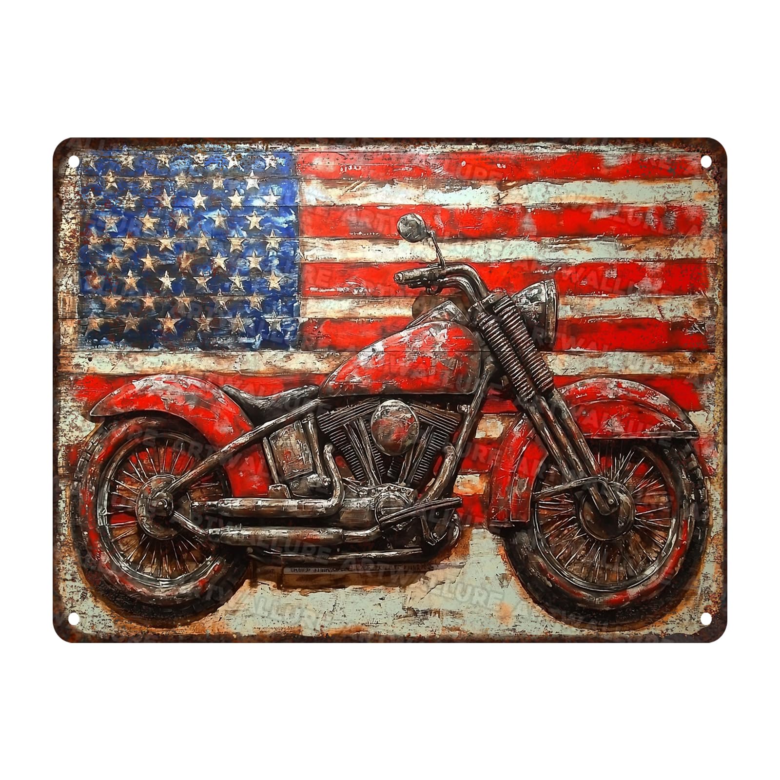 Motorcycles Vintage Sign Red Motorcycles Metal Sign for Cafe Bar Restaurant Home Decor Room Decor 12x16inch