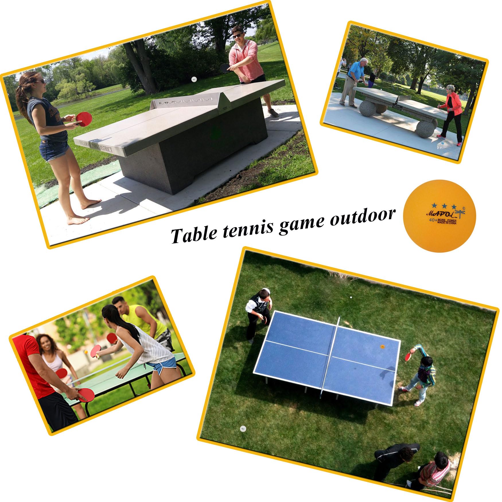 MAPOL 60 bolas de ping pong de 3 estrellas y 40+ Premium Premium para práctica avanzada de tenis de mesa
