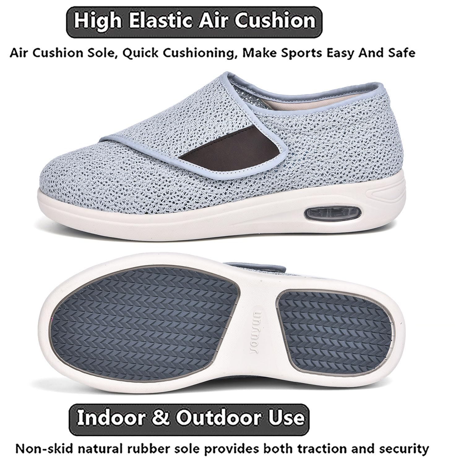 Scarpe da Ginnastica da Passeggio Extra Larghe Facili da Indossare E Togliere con Memory Foam Scarpe Ortopediche in Rete Traspirante per Anziani con Piedi Gonfi Edema E Memory Foam (A14970)