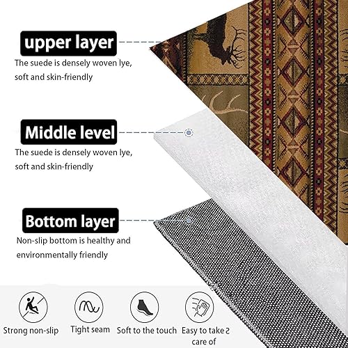 Miniatura 3 de Alfombra marroquí de ciervo negro para sala de estar, comedor, rústico, tribal, alfombra de cabaña, alfombras vintage para el hogar, oficina,