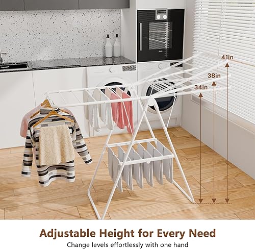 Miniatura 4 de Escurridor de ropa plegable, estante de secado portátil para ropa, estantes de lavandería para secar ropa, ahorro de espacio para interiores y