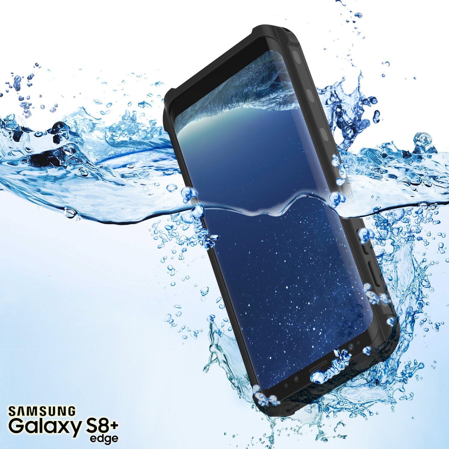 Galaxy S8 Plus Waterproof Case, Punkcase [Kickstud Series] [Slim Fit] [IP68 Certified] [Shockproof] [Dirtproof] [Snowproof] Armor Cover for Samsung Galaxy S8 Plus [Black]