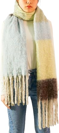 Wander Agio Winter Warm Scarf for Women Long Shawl Large Scarves Cold Weather Thick Blanket Scarfs Color Matching