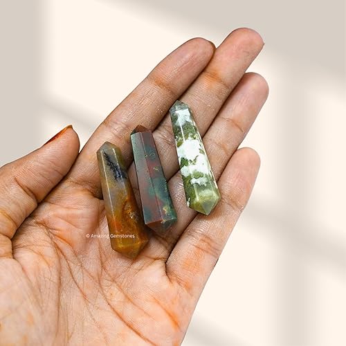 Vista 219 de Amazing Gemstone Puntos de cristal de amatista, cristales curativos y piedras a granel, paquete de 3 puntas curativas de doble terminación