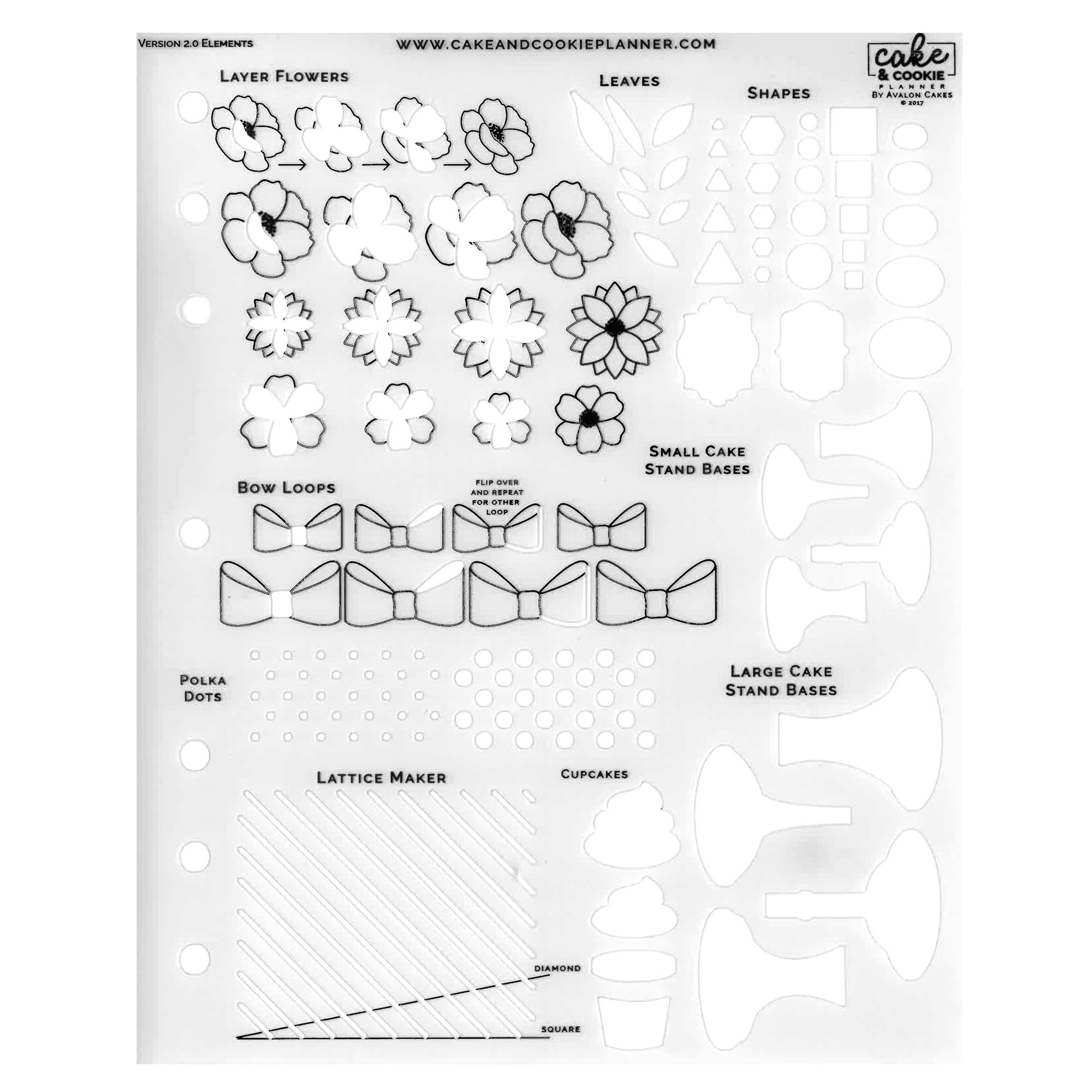 Cake Sketching Template Elements v.2.0 by Cake & Cookie Planner