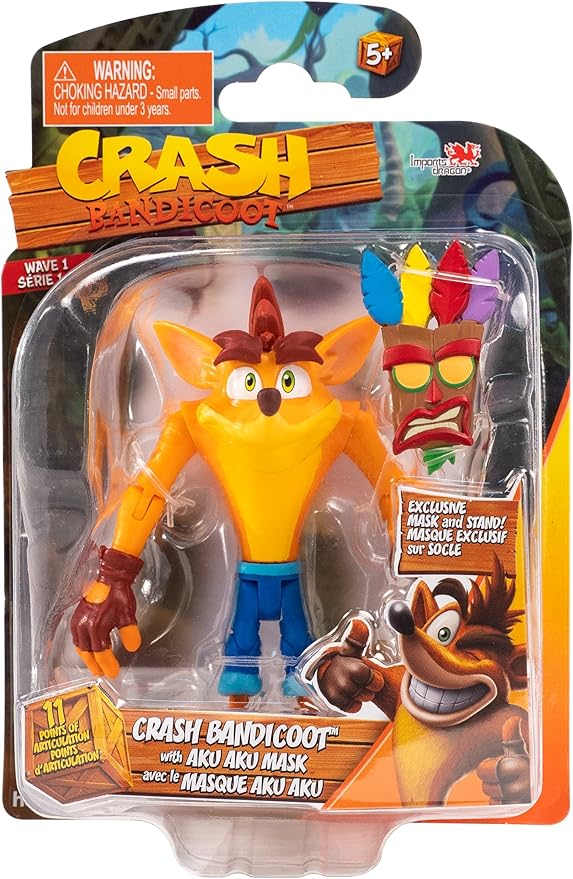 Ancien porte-étendard de PlayStation en route vers Netflix 7 81PVQ+v6HzL. AC SY879 BANDAI Crash Bandicoot Action Figures with Mask | 11cm Toy with Mask and Stand Accessories | Collectable Figures As Merchandise and Video Game Gifts