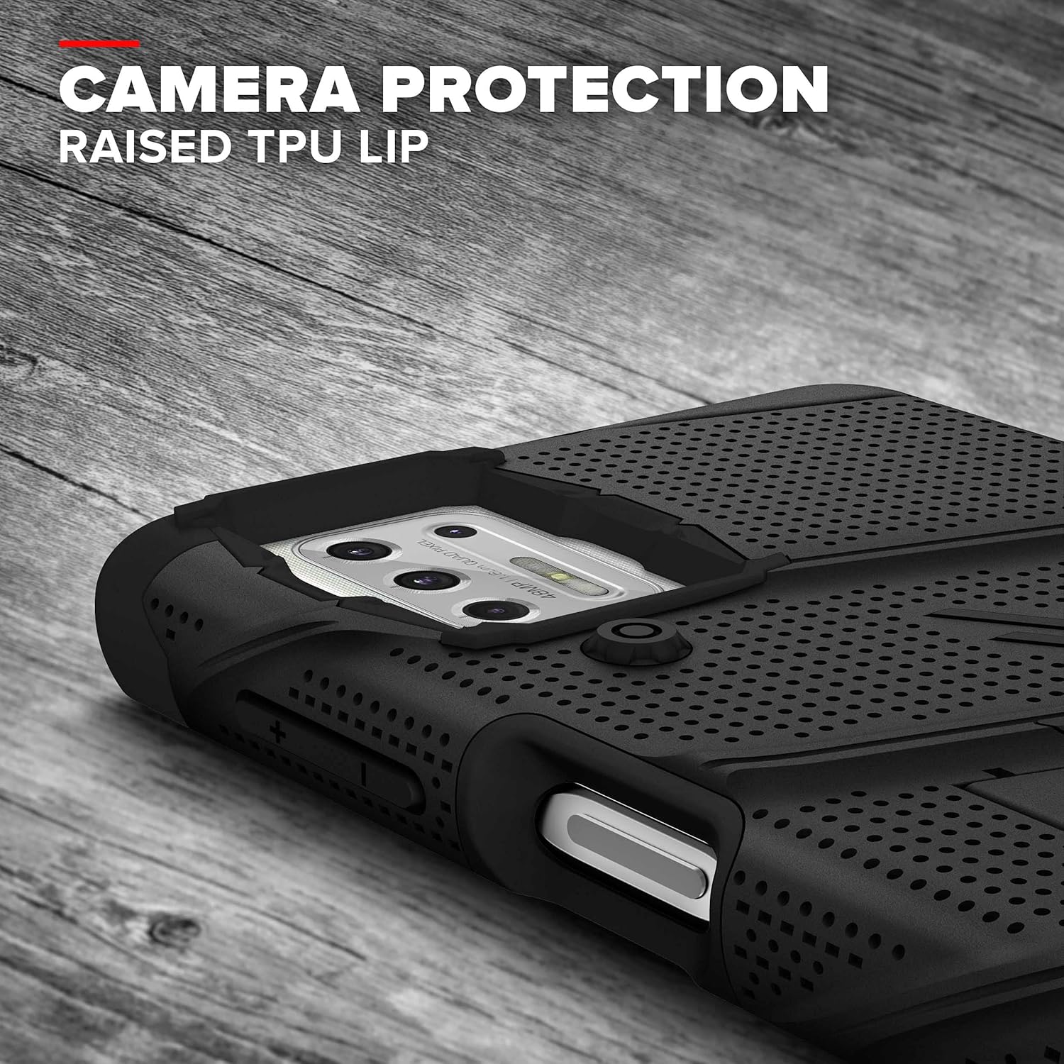 ZIZO Bolt Series for Moto G Stylus (2021) Case with Screen Protector Kickstand Holster Lanyard - Black