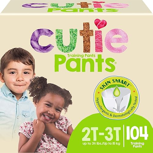 Cuties Pantalones de entrenamiento para ir al baño 4T5T para niñas y niños, hipoalergénicos con piel inteligente, 76 unidades