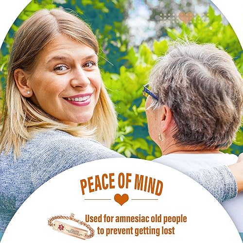 Miniatura 8 de Divoti Pulseras grabadas personalizadas para identificación de la enfermedad de AlzheimerDemencia - ColorTamaño