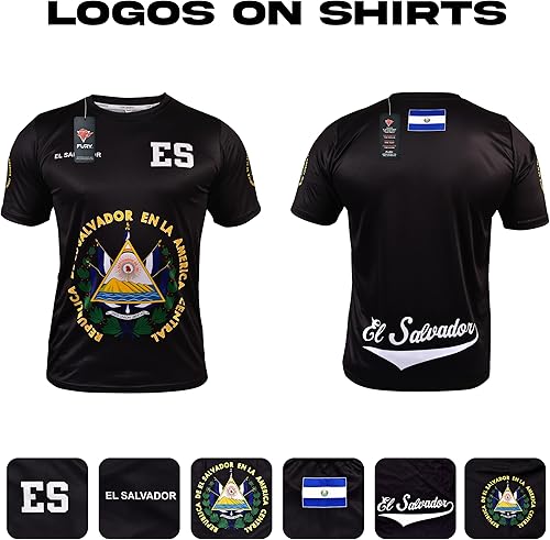 Miniatura 4 de Fury Camiseta de fútbol El Salvador - Camisa unisex blanca y negra para todos los salvadoreños