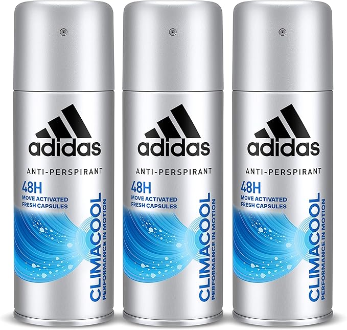 Adidas Climacool Deodorant Body Spray for Men, 3 x 150 ml Amazon.ae
