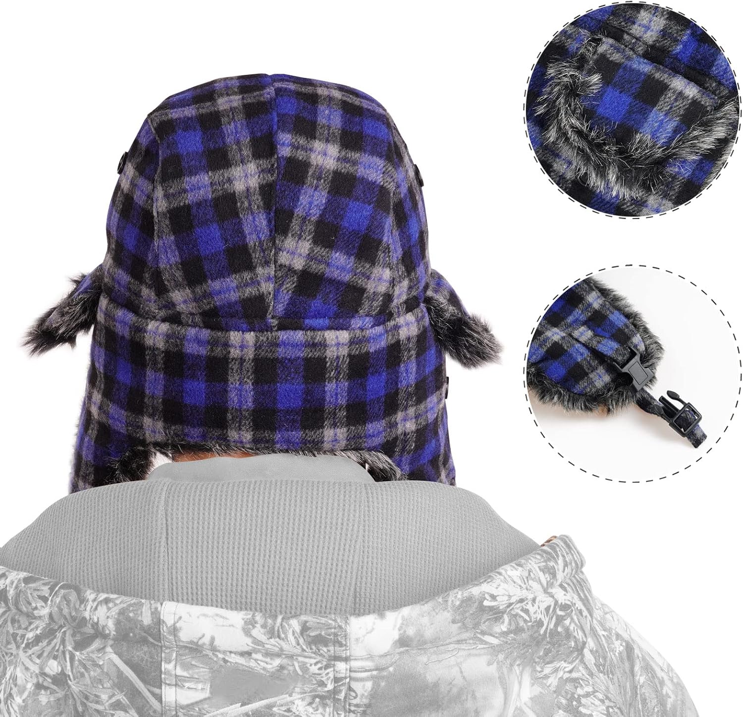 ONWAY Trapper Hat Winter Hats for Women Men with Faux Fur Ear Flaps